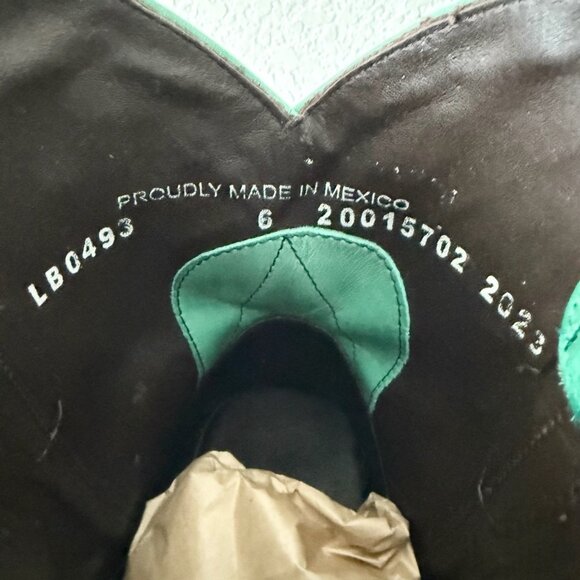 Lane LEXINGTON Cowboy Booties Western Turquoise Cowgirl Short Boots Snip Toe 6 - Picture 11 of 13